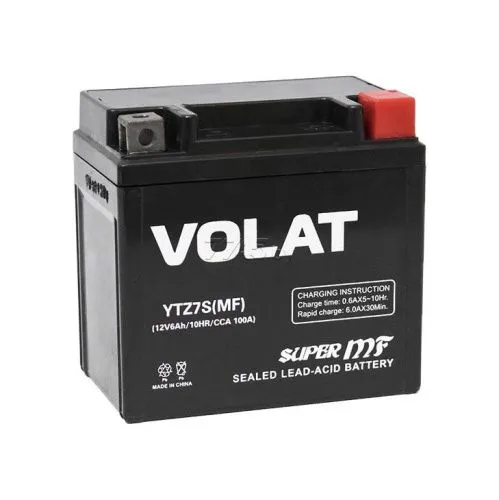 Аккумулятор VOLAT YTZ7S MF AGM 6 Ач, 100 А, 12 v, Обратная R+ (0) фото