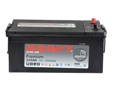 Аккумулятор KRAFT Premium 225 Ач, 1350 А, 12 v, Прямая R+ (4), D6 (C) фото