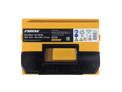 Фото Аккумулятор FORSE 65 Ач, 660 А, 12 v, Обратная R+ (0), DIN L2, B13
