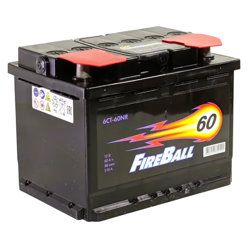 Фото Аккумулятор FIREBALL 60 Ач, 510 А, 12 v, Обратная R+ (0), DIN L2, B13