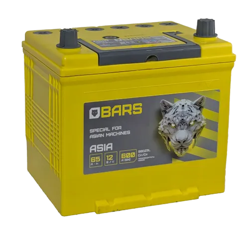 Фото Аккумулятор BARS Asia 65 Ач, 600 А, 12 v, Обратная R+ (0), JIS D23, B00