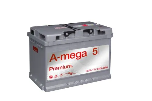 Фото Аккумулятор A-Mega Premium 65 Ач, 640 А, 12 v, Обратная R+ (0), DIN L2, B13