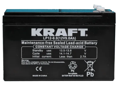 Аккумулятор KRAFT UPS AGM 9 Ач, 12 v, Прямая L+ (1) фото
