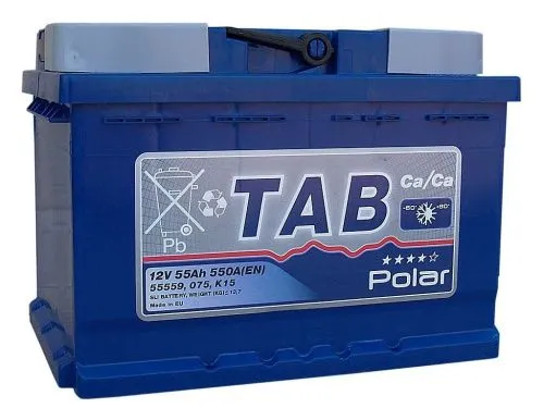 Фото Аккумулятор TAB Polar Blue 55 Ач, 550 А, 12 v, Обратная R+ (0), DIN LB2, B13
