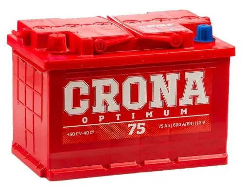Фото Аккумулятор CRONA 75 Ач, 600 А, 12 v, Прямая L+ (1), DIN L3, B13