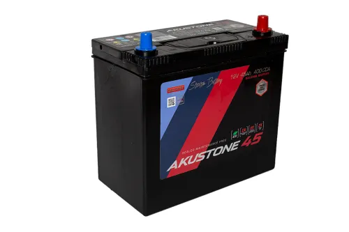 Фото Аккумулятор AKUSTONE 45 Ач, 400 А, 12 v, Обратная R+ (0), JIS B24, B00