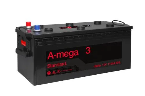 Аккумулятор A-Mega Standard 190 Ач, 1100 А, 12 v, Обратная L+ (3) euro, D4 (A), B00 фото