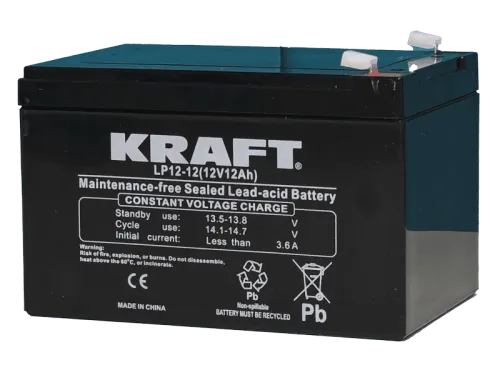Аккумулятор KRAFT UPS AGM 12 Ач, 12 v, Прямая L+ (1) фото