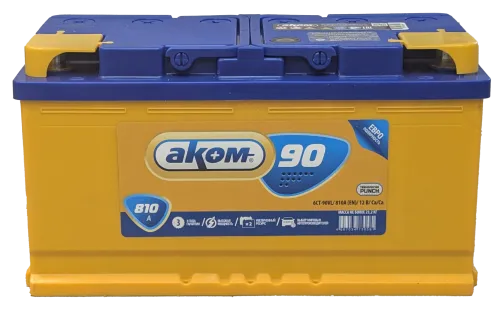 Фото Аккумулятор AKOM 90 Ач, 810 А, 12 v, Обратная R+ (0), DIN L5, B13