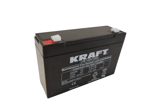 Аккумулятор KRAFT UPS AGM 12 Ач, 6 v, Прямая L+ (1) фото
