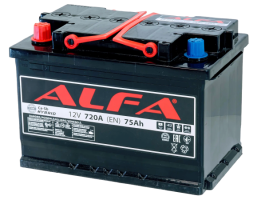 Аккумулятор ALFA Hybrid 75 Ач, 720 А, 12 v, Прямая L+ (1), DIN L3, B13