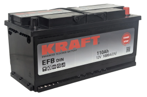 Аккумулятор KRAFT EFB 110 Ач, 1000 А, 12 v, Обратная R+ (0), DIN L6