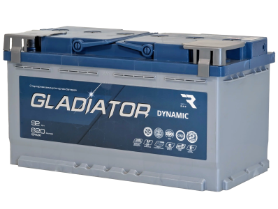 Аккумулятор GLADIATOR Dynamic 92 Ач, 820 А, 12 v, Обратная R+ (0), DIN L2, B13