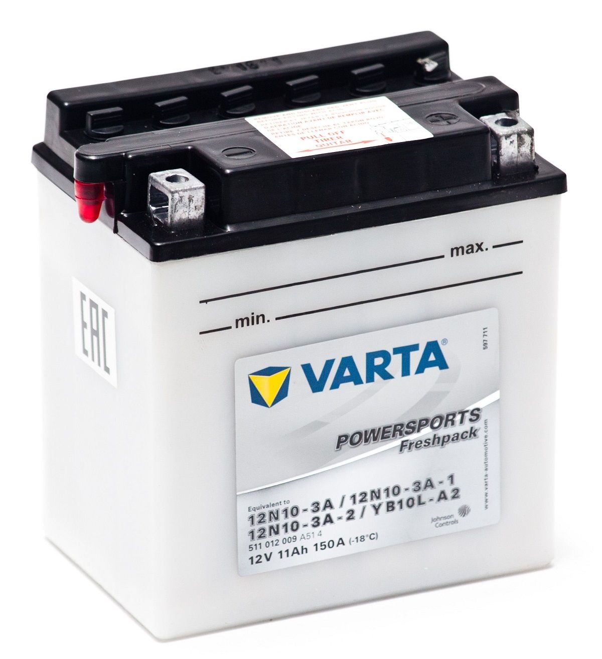 Аккумулятор VARTA PowerSports FreshPack 11 Ач, 150 А, 12 v, Прямая L+ (1)