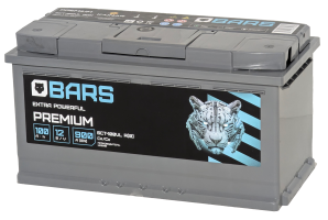 Аккумулятор BARS Premium 100 Ач, 900 А, 12 v, Обратная R+ (0), DIN L5, B13