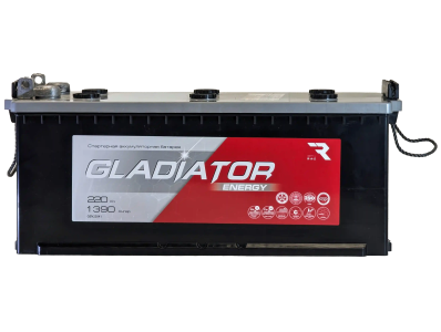 Аккумулятор GLADIATOR Energy 12v, 220Ah, 1390A, R+(4) rus, D5, B13