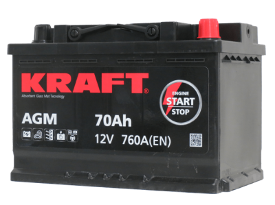 Аккумулятор KRAFT AGM 70 R+