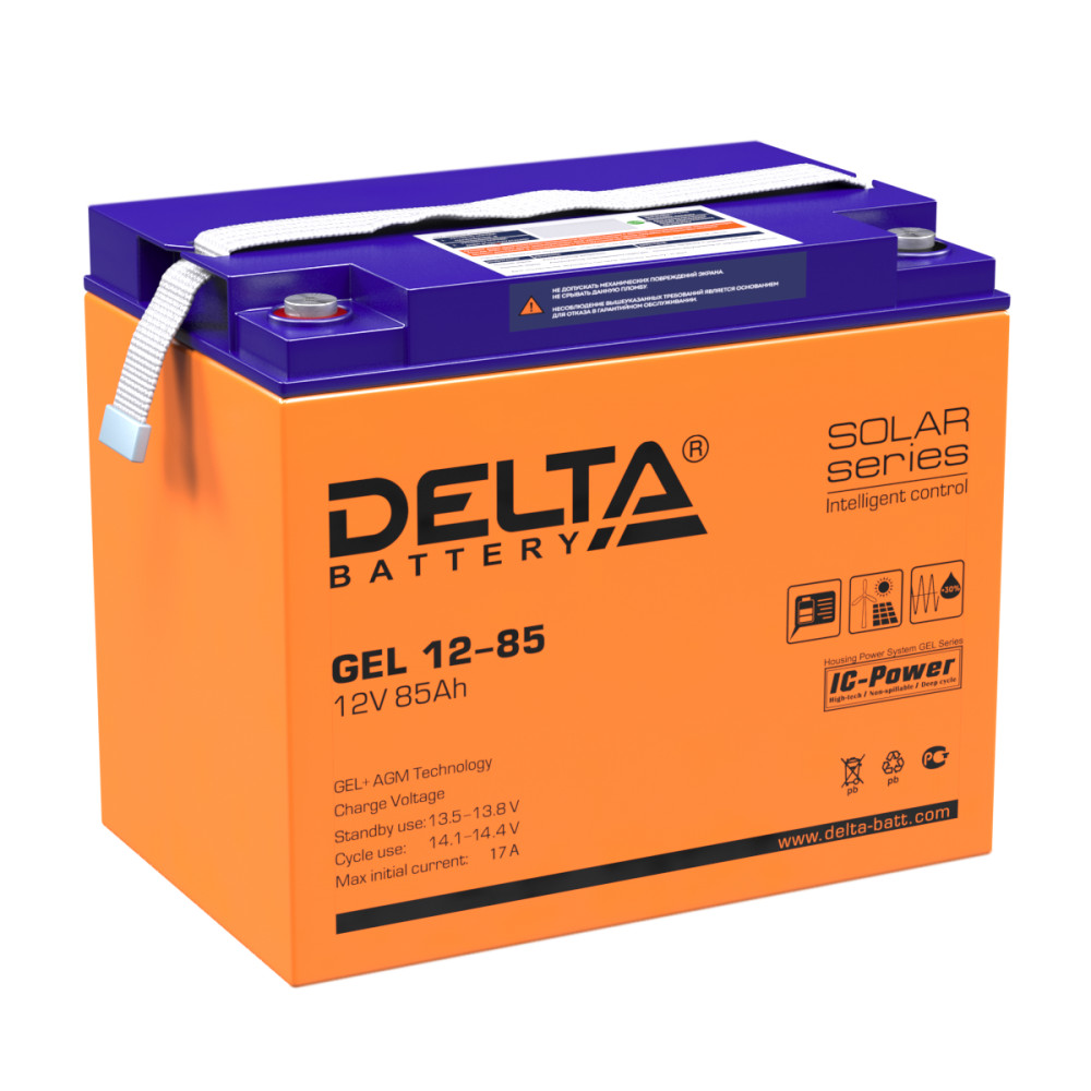 Аккумулятор DELTA GEL AGM 85 Ач, 12 v, Прямая L+ (1)