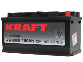 Аккумулятор KRAFT Premium 100 Ач, 1000 А, 12 v, Обратная R+ (0), DIN L5, B13