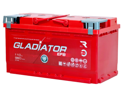 Аккумулятор GLADIATOR EFB 12v, 110Ah, 960A, R+(0), L5, B13