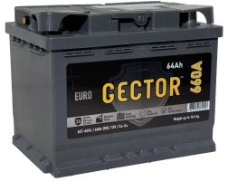 Аккумулятор AKOM GECTOR 64 Ач, 660 А, 12 v, Обратная R+, DIN L2