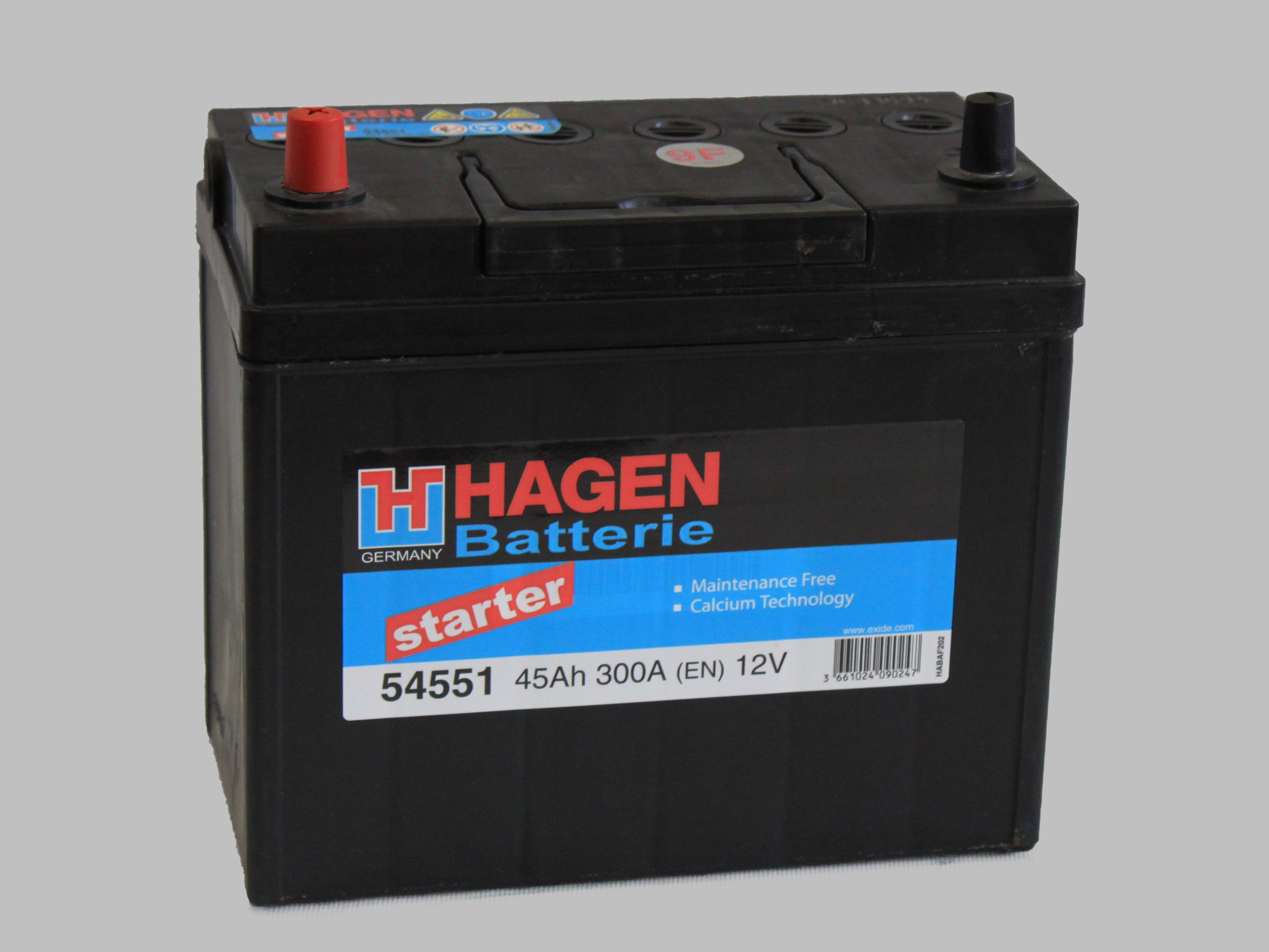 Аккумулятор HAGEN 45 L+