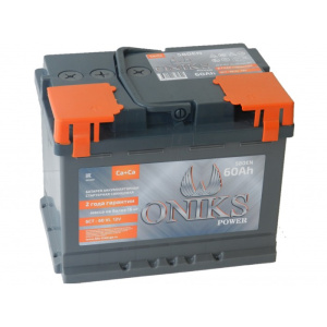 Аккумулятор ONIKS Power 60 Ач, 580 А, 12 v, Прямая L+ (1), DIN L2, B13