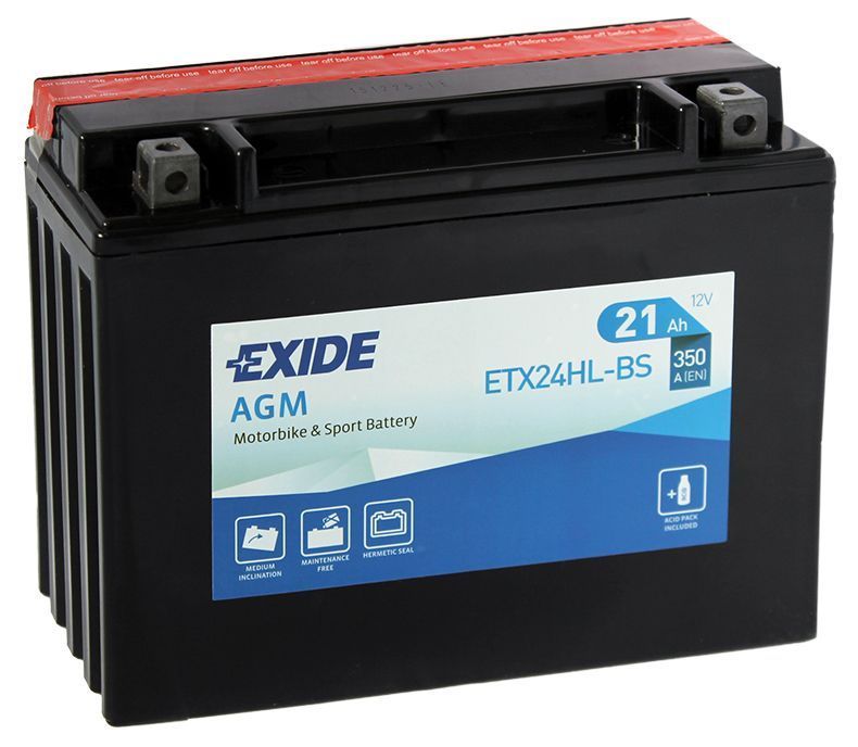 Аккумулятор EXIDE ETX24HL-BS AGM 21 Ач, 350 А, 12 v, Прямая L+ (1)