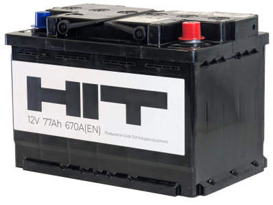 Аккумулятор HIT 77 Ач, 670 А, 12 v, Обратная R+ (0), DIN L3, B13