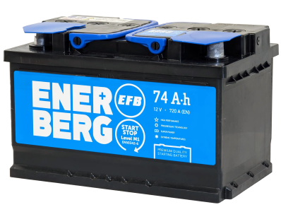 Аккумулятор ENERBERG EFB 74 Ач, 720 А, 12 v, Обратная R+ (0), DIN LB3, B13