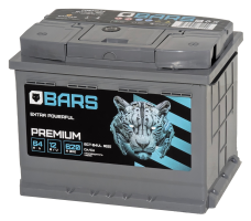 Аккумулятор BARS Premium 64 Ач, 620 А, 12 v, Обратная R+ (0), DIN L2, B13