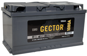 Аккумулятор GECTOR (АЗ им. Н.М. Игнатьева - АКОМ) 100 Ач, 1080 А, 12 v, Обратная R+, DIN L5