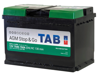 Аккумулятор TAB Stop&Go AGM 70 R+