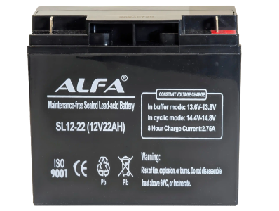 Аккумулятор ALFA UPS AGM 22 Ач, 12 v, Прямая L+ (1)