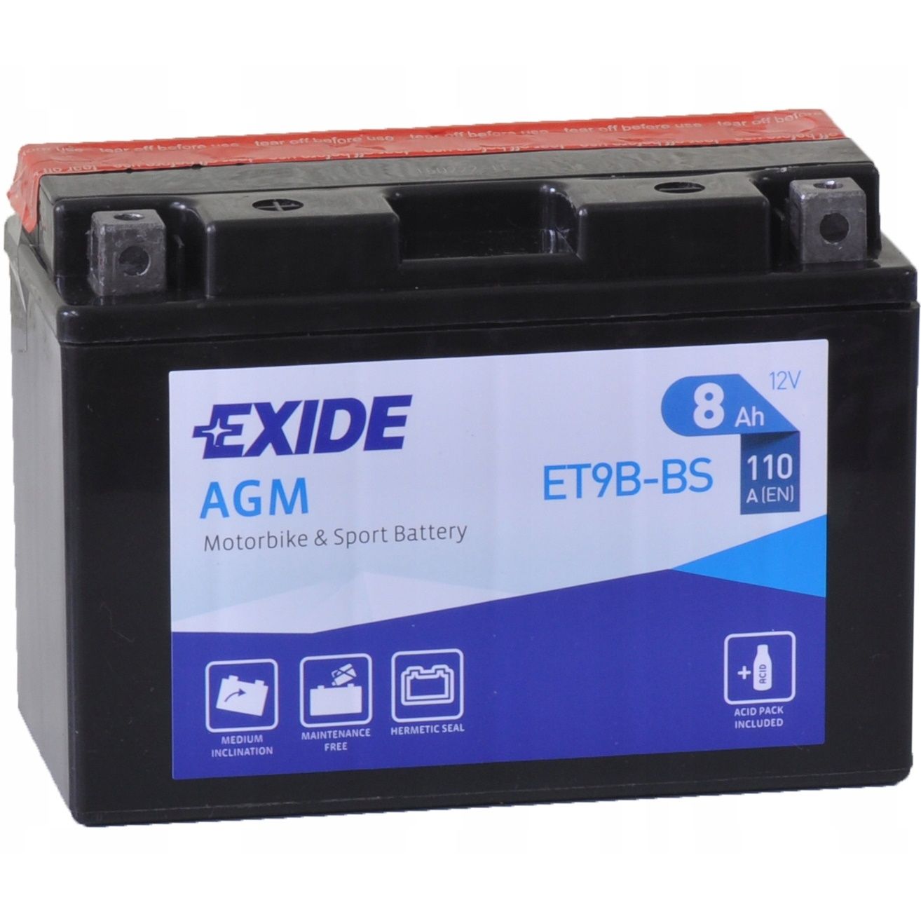 Аккумулятор Exide YT9B-BS 8Ah