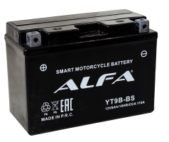 Аккумулятор ALFA YT9B-BS AGM 8 Ач, 115 А, 12 v, Прямая L+ (1)