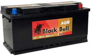 BLACK BULL (Camel Group) AGM 105 Ач, 950 А, 12v, Обратная R, L6