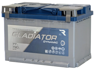 Аккумулятор GLADIATOR Dynamic 12v, 77Ah, 720A, R+(0), L3, B13