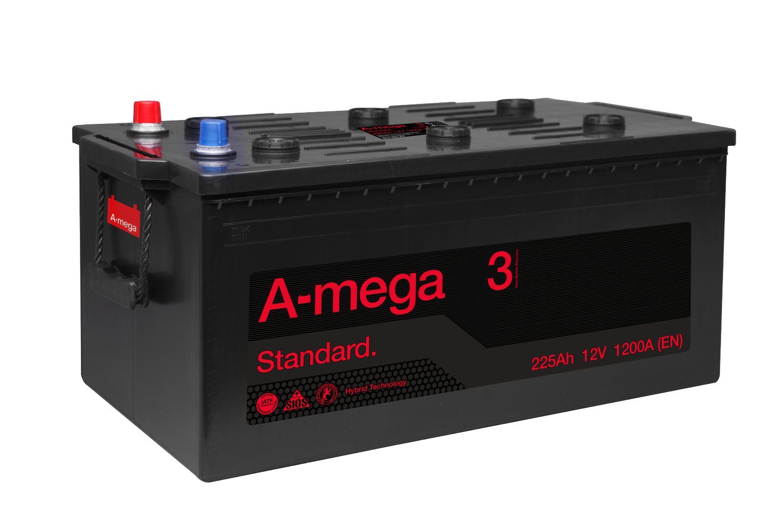 Аккумулятор A-mega Standard 225 (3) евро +/-