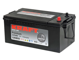 Аккумулятор KRAFT Premium 225 Ач, 1350 А, 12 v, Обратная L+ (3) euro, D6 (C), B00