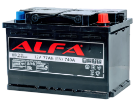 Аккумулятор ALFA Hybrid 77 Ач, 740 А, 12 v, Обратная R+ (0), DIN L3, B13