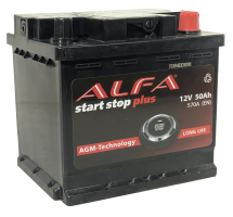 Аккумулятор ALFA AGM 50 Ач, 570 А, 12 v, Обратная R+ (0), DIN L1, B13