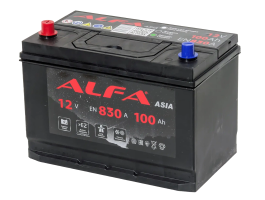 Аккумулятор ALFA Asia 100 Ач, 830 А, Прямая L+ (1), JIS D31 (UZ)