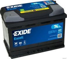 Аккумулятор EXIDE Excell 74 Ач, 680 А, 12 v, Прямая L+ (1), DIN L3, B13