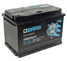 Аккумулятор BARS Premium 77 Ач, 750 А, 12 v, Обратная R+ (0), DIN L3, B13