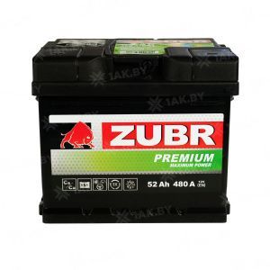 Аккумулятор ZUBR Premium 52 Ач, 480 А, 12 v, Прямая L+ (1), DIN LB1, B13