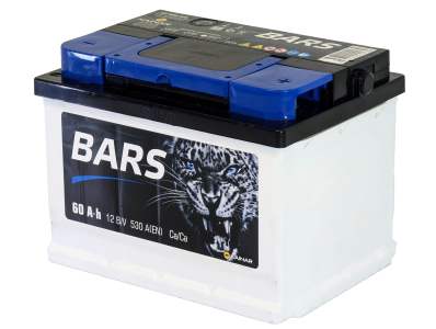 Аккумулятор BARS 60 Ач, 530 А, 12 v, Обратная R+ (0), DIN LB2, B13