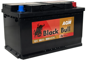 BLACK BULL AGM 80 Ач, 800 А, 12v, Обратная R, L4