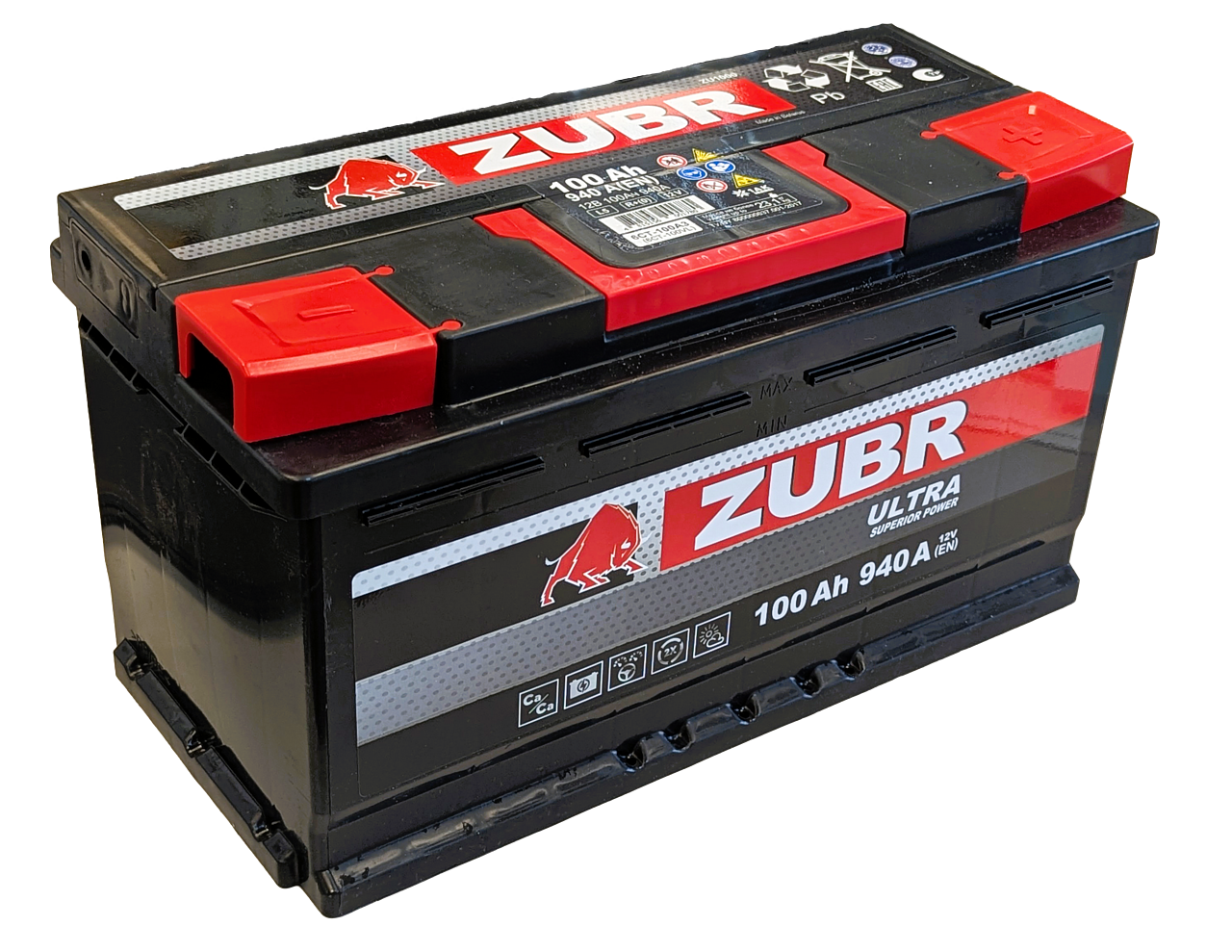Аккумулятор ZUBR Ultra 100 Ач, 940 А, 12 v, Обратная R+ (0), DIN L5, B13