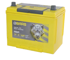 Аккумулятор BARS Asia 75 Ач, 640 А, 12 v, Обратная R+ (0), JIS D26, B13